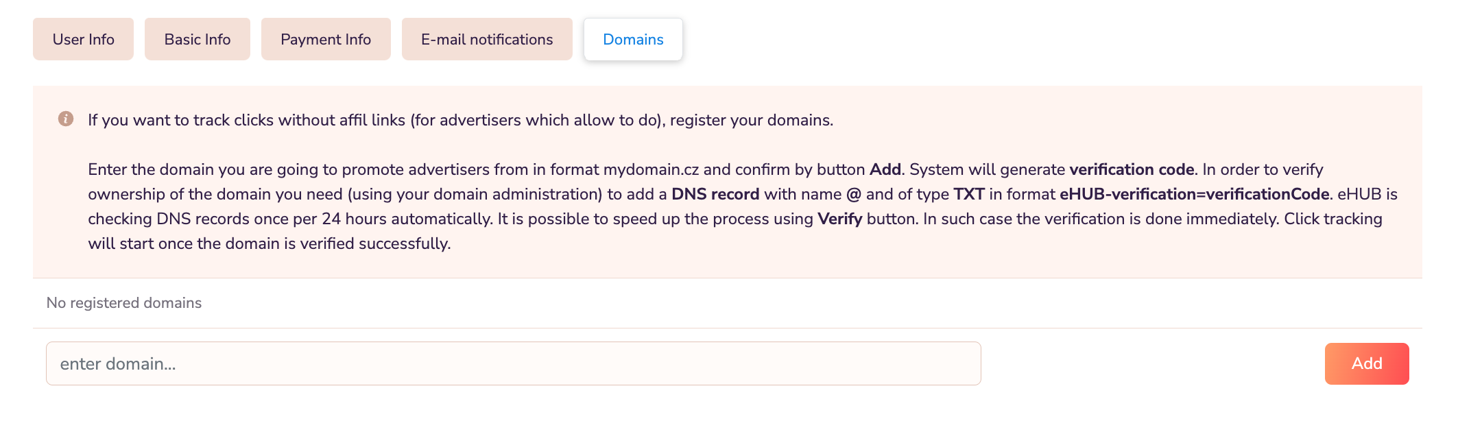 How to set up a domain for domain tracking? How to set up a domain for domain tracking?